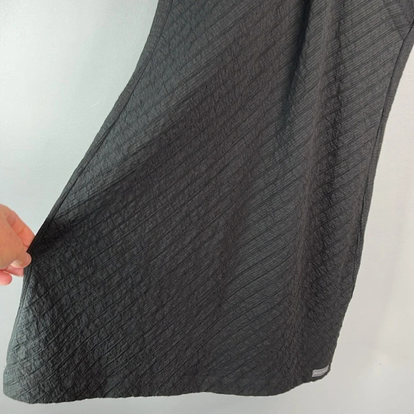 WOOLRICH Crinkle Surplice V-neck Dress Black Short Sleeve Knee Length Size XS - Picture 5 of 12
